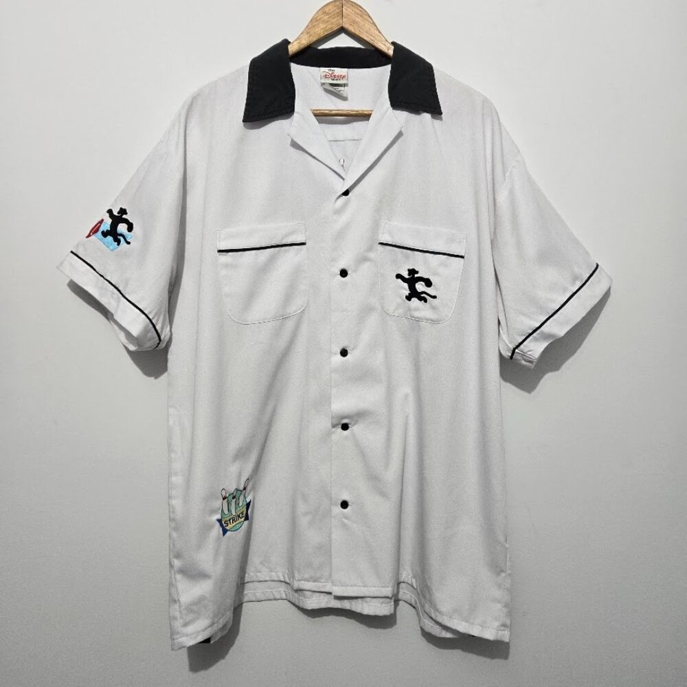 Disney Store Tigger Bowling Shirt Size L Button Up Vintage Pockets Embroidered